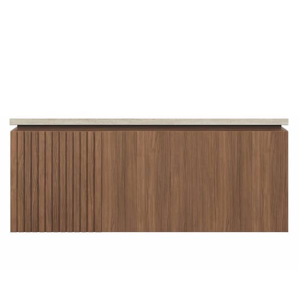 36 in. Bath Vanity Cabinet without Top in Brown Oak Assembled