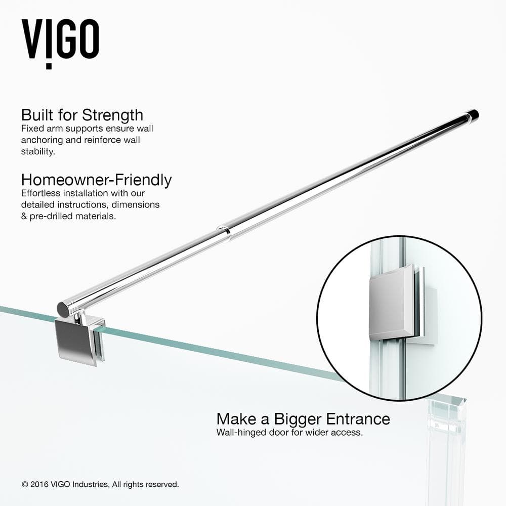 Pacifica 48" Frameless Clear Glass Shower Enclosure with Chrome Finish
