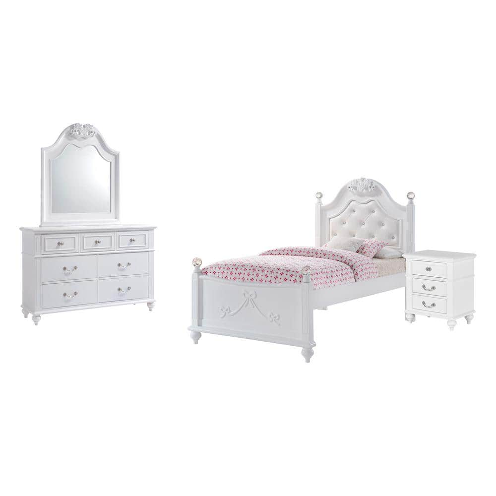 Picket House Furnishings Annie 4-Piece White Twin Platform Bedroom Set  AN700T4PC - The Home Depot