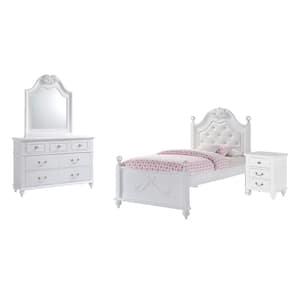 Annie 4-Piece White Twin Platform Bedroom Set