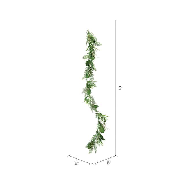  Vickerman 72 Artificial Green Fern Garland. Add Depth