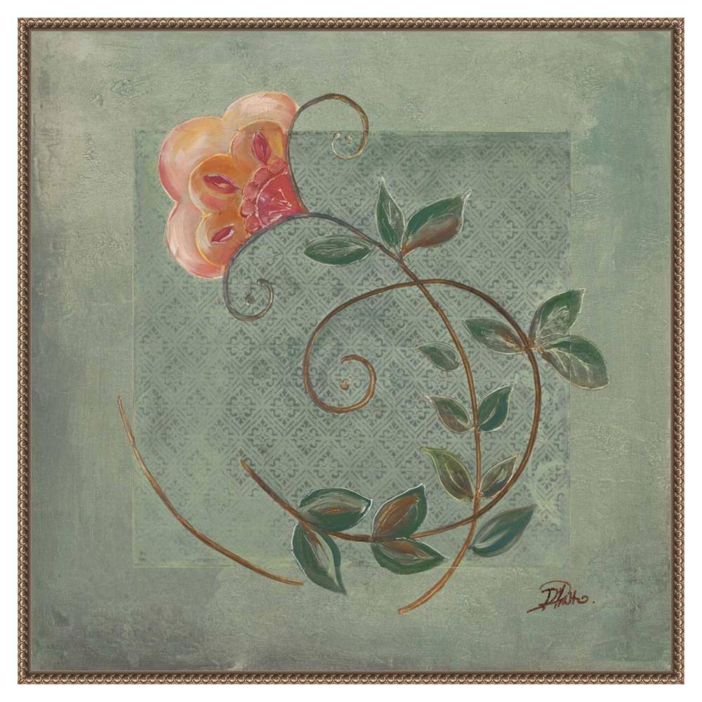 Amanti Art Floral Ornaments in Green II by Patricia Pinto Canvas Wall Art Print Framed 30 x 30-in.