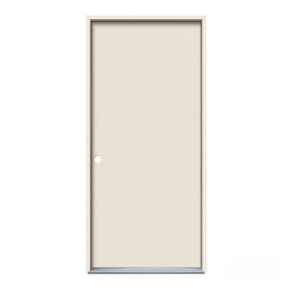 JELD-WEN 36 in. x 80 in. Flush Primed Right-Hand Inswing Steel Prehung Front Door