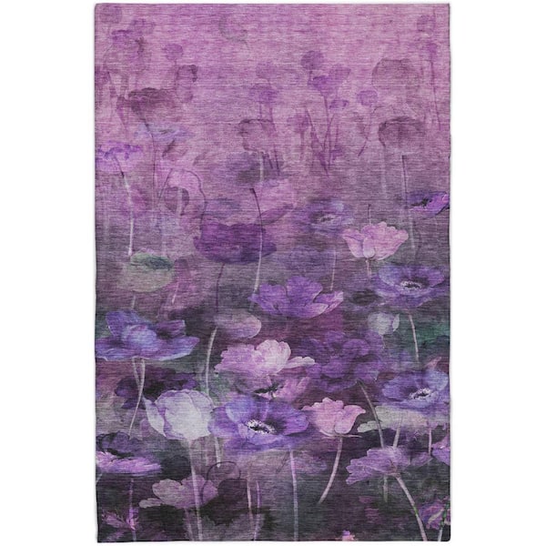 Dream Shag Premium Machine Washable Abstract ADS613 Purple 9 ft. x 12 ft. Area Rug