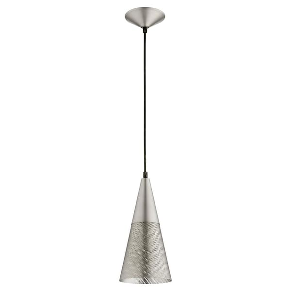 quorum Mesh Cone 1-Light Pendant - Satin Nickel