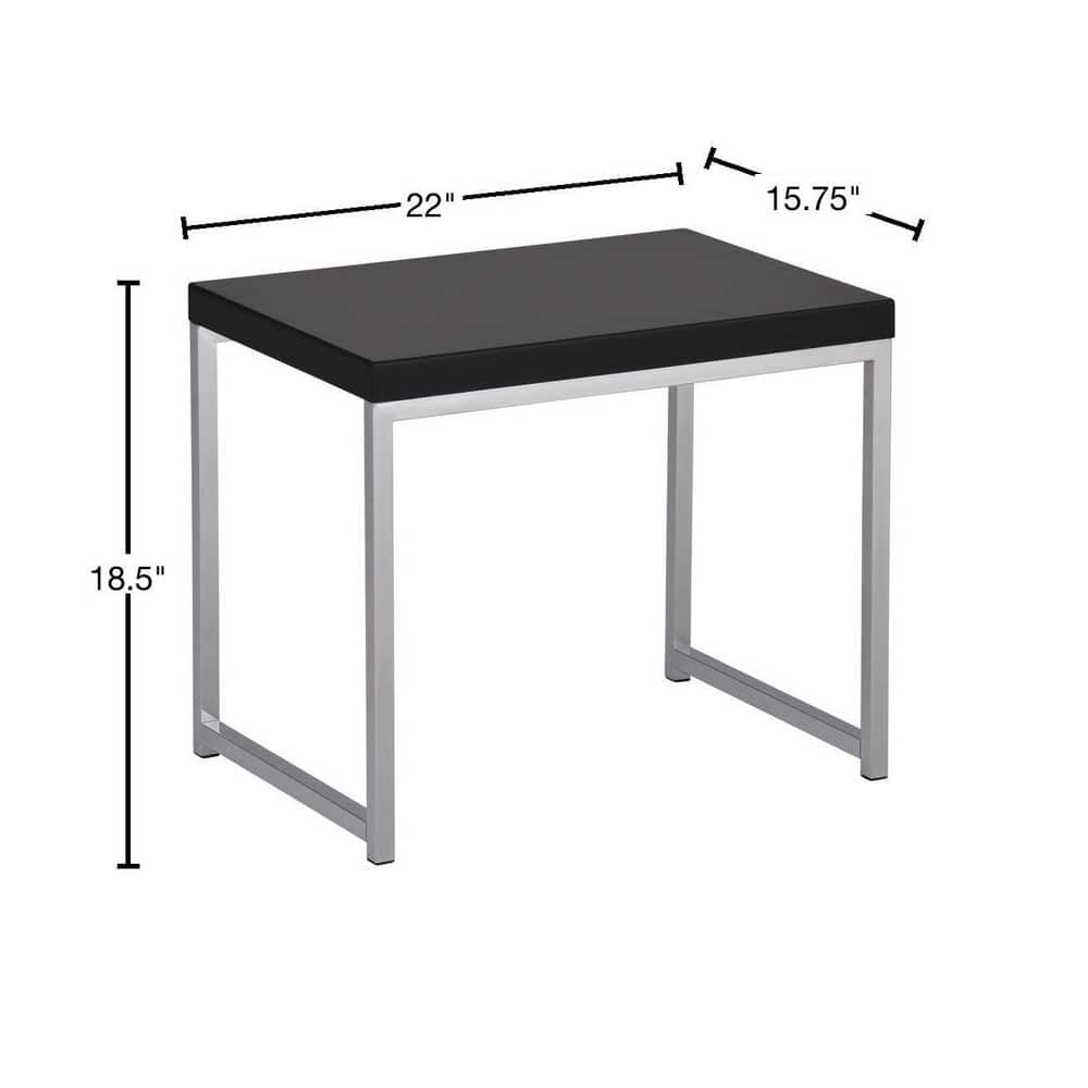 Black Wood and Chrome Rectangular End Table