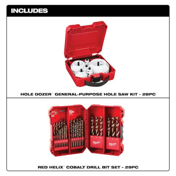 Hole Dozer General Purpose Bi-Metal Hole Saw Set with Cobalt Drill Bit Set (57-Piece)