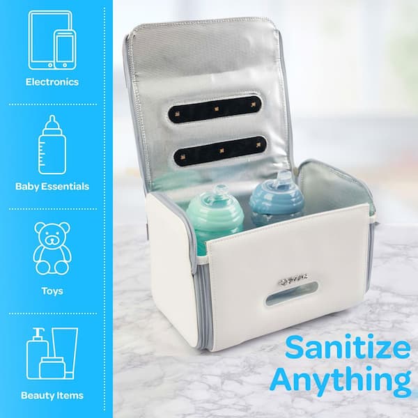 EVLA'S Rechargeable UV Light Sanitizer Bag, White EV-PORTUV-WHT