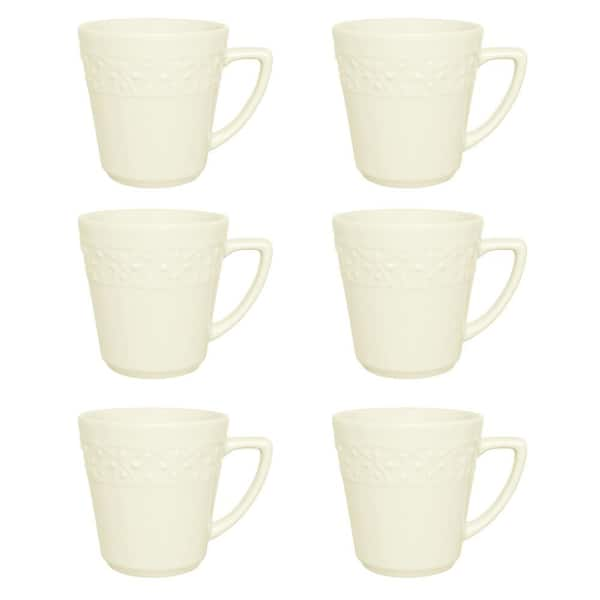 OUR TABLE Simple White 6-Piece Fine Ceramic 16.65 oz. Mug Set in White  985120520M - The Home Depot