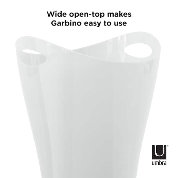 Umbra Metallic-White Garbino 2.25G Plastic Trash Can 082857-661