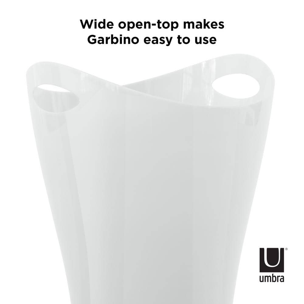 Metallic White 13" Contemporary Plastic Wastebasket