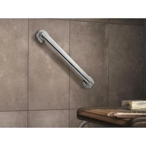Genta 18 in. x 1-1/4 in. Concealed Screw Grab Bar with Press and Mark in Chrome