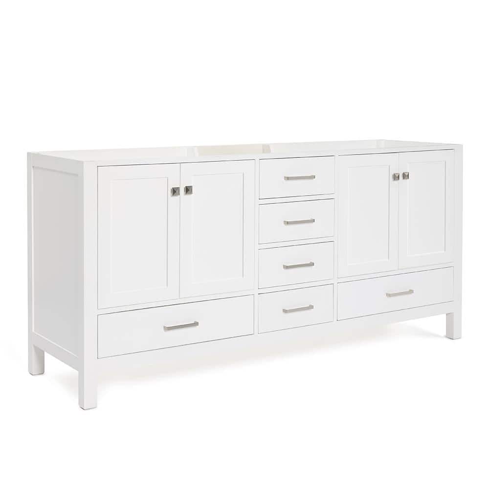 Ariel Cambridge 72" White Double Freestanding Vanity Cabinet