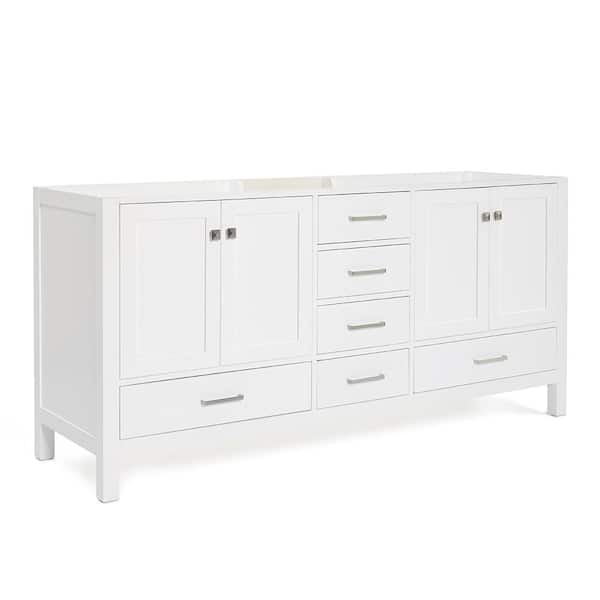 Cambridge 72 in. W x 21.5 in. D x 34.5 in. H Double Freestanding Bath Vanity Cabinet Only in White