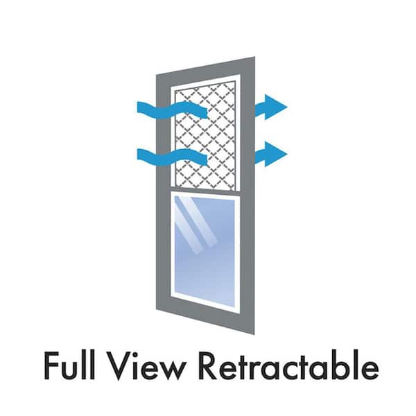 LARSON Platinum 36-in x 96-in White Linen Full-view Retractable Screen Aluminum Storm Door Left-Hand Outswing