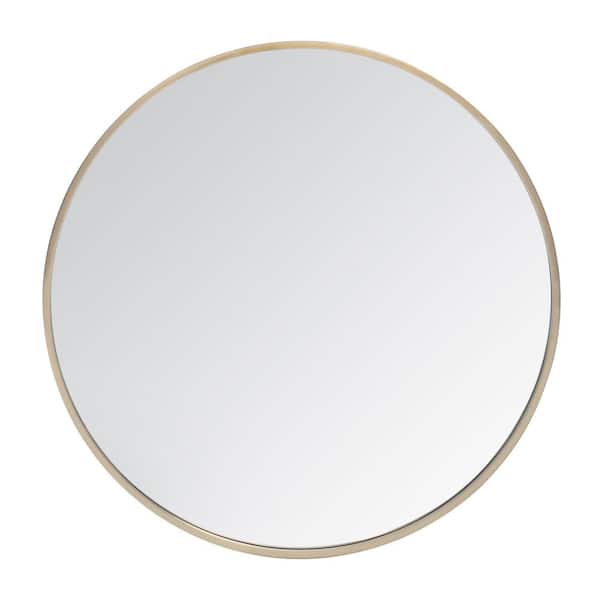 MH LONDON Grendon 30 in. W x 30 in. H Round Framed Gold Mirror
