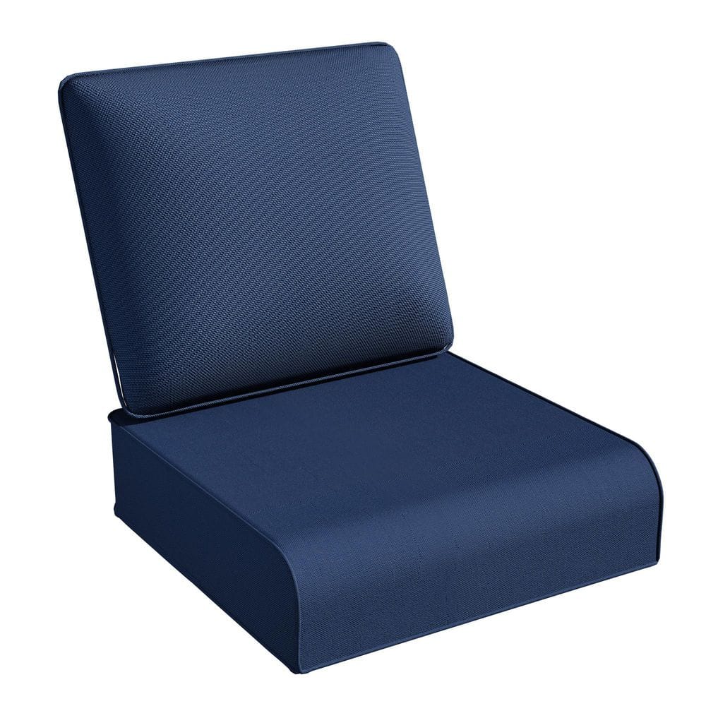 24 in. x 24 in. x 6 in. 2-Piece Outdoor Patio Replacement Deep Seat Cushion Set for Lounge Chairs in Blue price history on PriceWatchPro