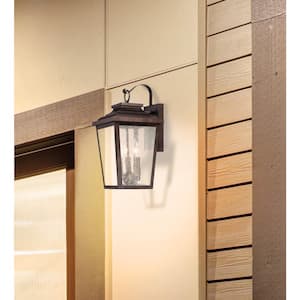 Irvington Manor 3-Light Chelsea Bronze Outdoor Wall Lantern Sconce