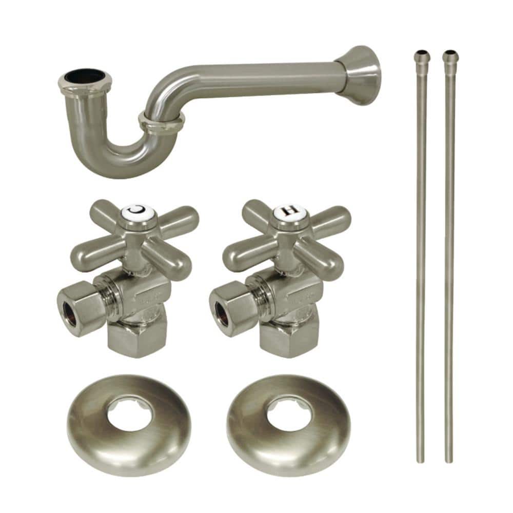 Gourmet Scape Traditional Plumbing Supply Kit Combo 1-1/2 in. Brass with P- Trap in Brushed Nickel price history on PriceWatchPro