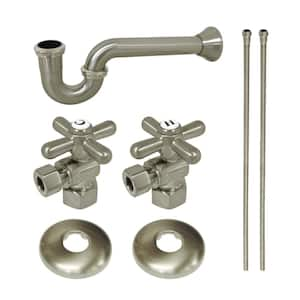 Gourmet Scape Traditional Plumbing Supply Kit Combo 1-1/2 in. Brass with P- Trap in Brushed Nickel