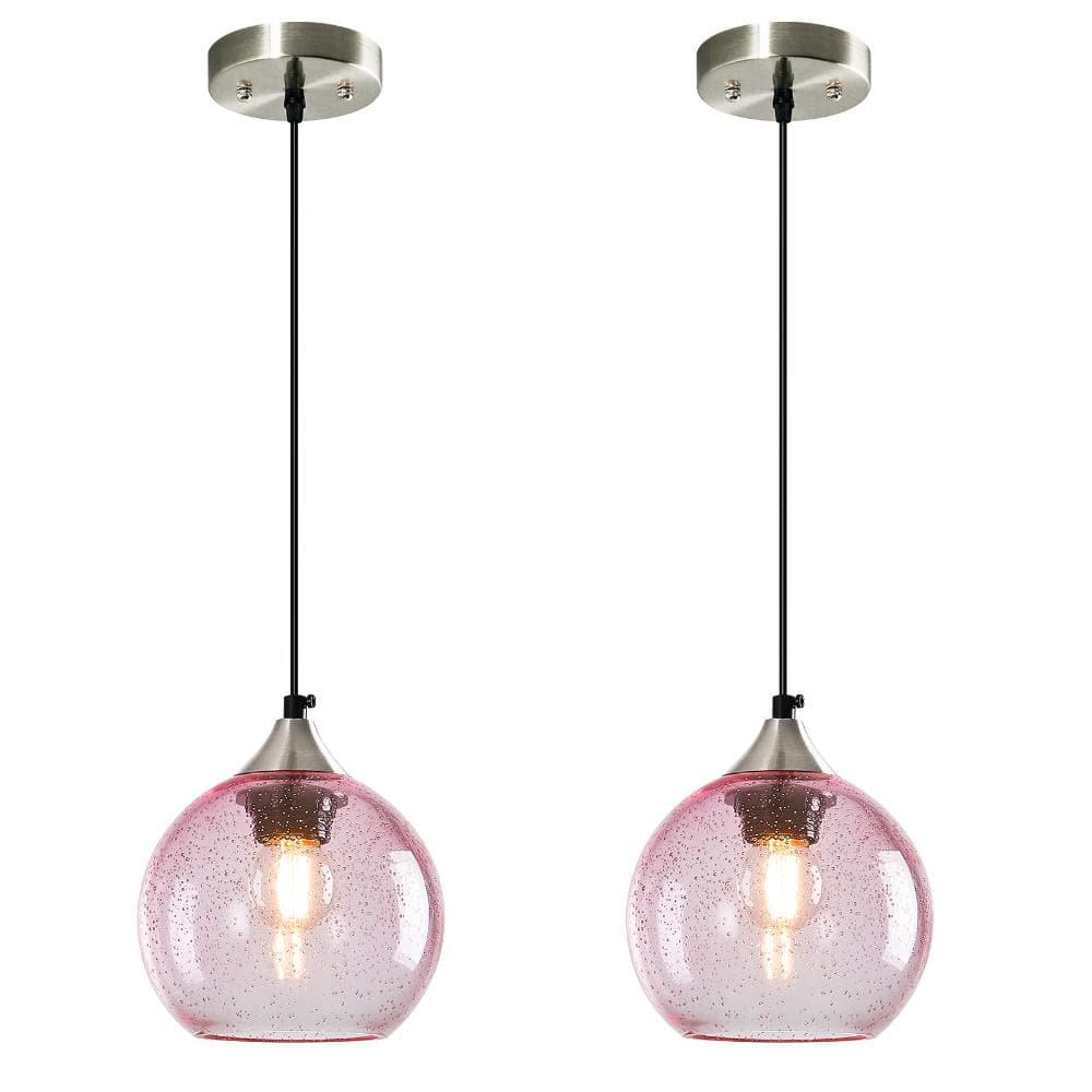 60W 2-light Pink Glass Morden Pendant Light Lighting For Bedroom Dining Room price history on PriceWatchPro