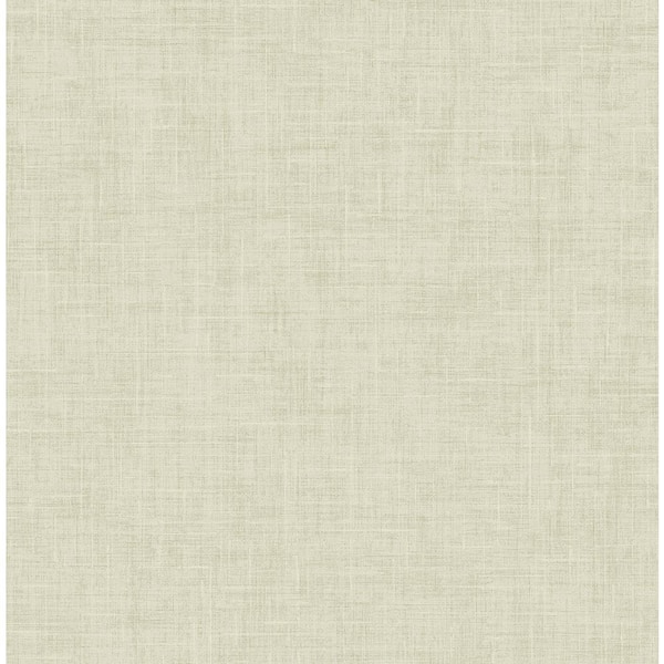 Seabrook Designs 56 sq. ft. Metallic Oat Granger Faux Linen Unpasted Paper Wallpaper Roll