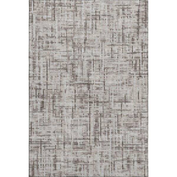 Mayfield Premium Machine Washable Abstract AMF2130 Taupe 5 ft. x 7 ft. 6 in. Area Rug