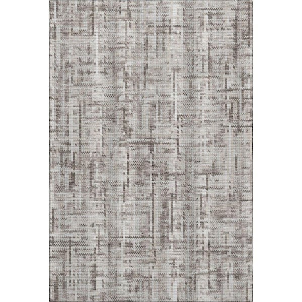Mayfield Premium Machine Washable Abstract AMF2130 Taupe 9 ft. x 12 ft. Area Rug