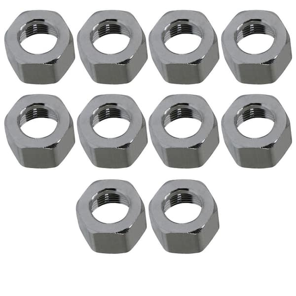 3/8 in. OD Compression Nut Chrome Plated Brass for Use with Potable Water, Hydraulic and Pneumatic Systems, 10-Pack