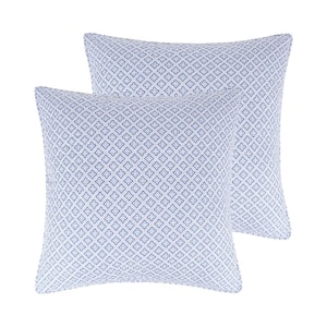 Wexford Blue Quilted Cotton Euro Sham (Set of 2)