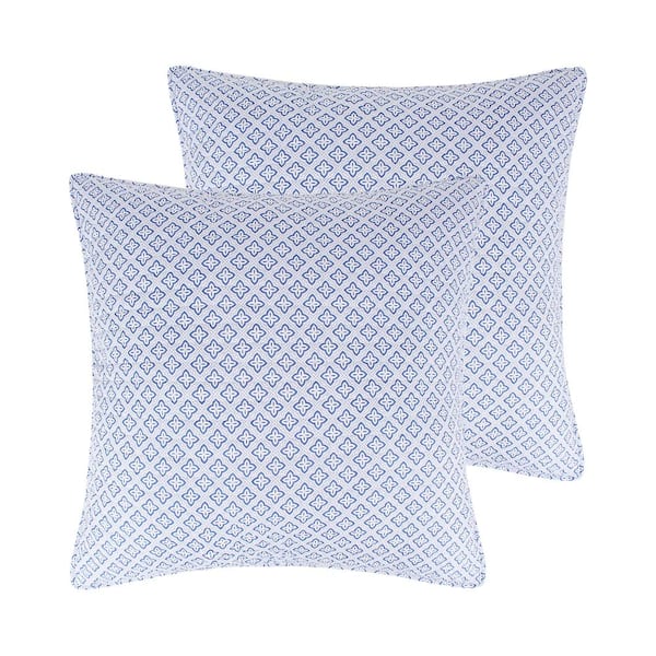 LEVTEX HOME Wexford Blue Quilted Cotton Euro Sham (Set of 2)