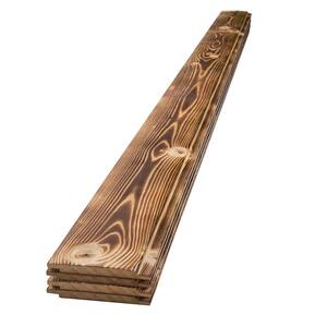 1 in. x 6 in. x 6 ft. Charred Wood Natural Pine Shiplap Board (4-Pack)