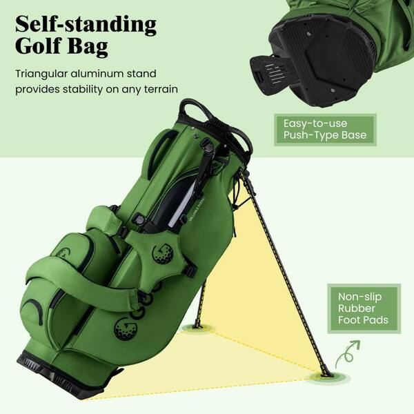 Gymax 8-Way Golf Stand Bag w/ 5 Pockets Lightweight Portable Golf