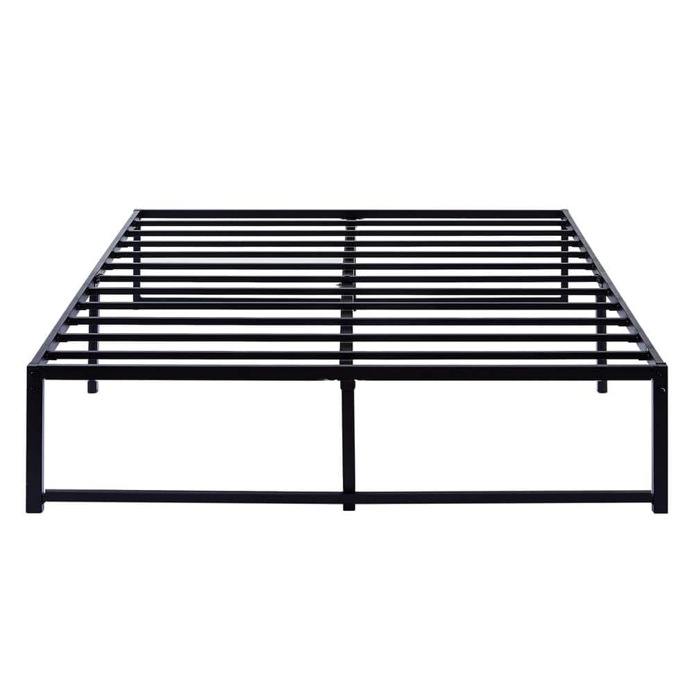 VECELO Queen size Bed Frame, 62 in. W，Metal Platform Bed Frames No Box  Spring Needed, Heavy Duty Steel Slat Support, Black KHD-YT-Q09 - The Home  Depot