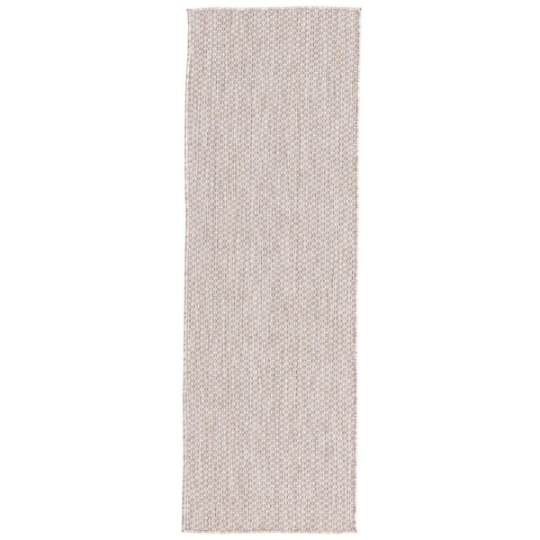 Unique Loom Outdoor Solid Beige 2' 0 x 6' 0 Runner Rug