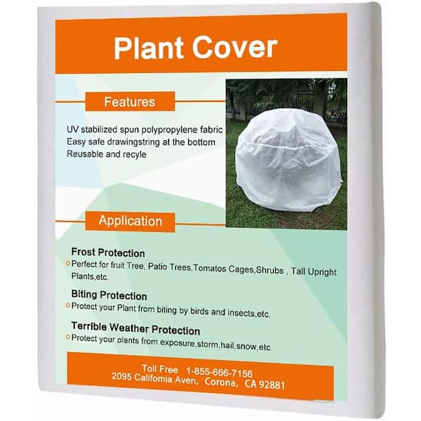 Agfabric 39 in. H x 39 in. Dia Round Shrub Jacket Plant Cover 0.95 oz. Warm Worth Frost Blanket