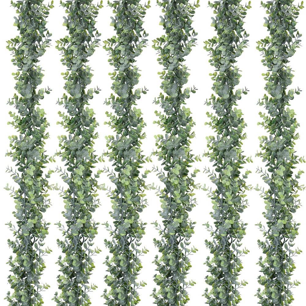 72 in. Green Artificial Vines Hanging Eucalyptus Leaves Garland for Wedding