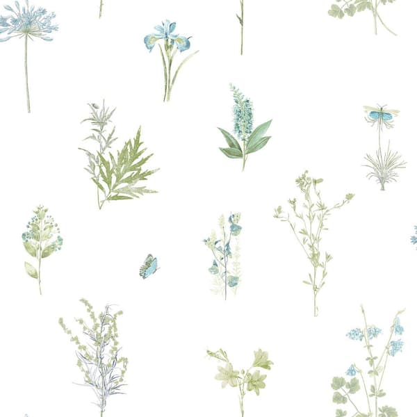 Unbranded Botanical Flora Design With Butterflies Wallpaper
