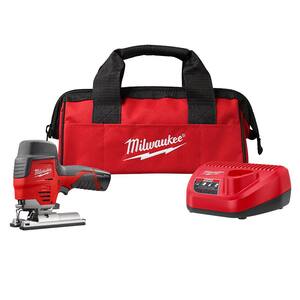 M12 12V Lithium-Ion Cordless Jig Saw Kit with One 1.5 Ah Battery, Charger, Tool Bag