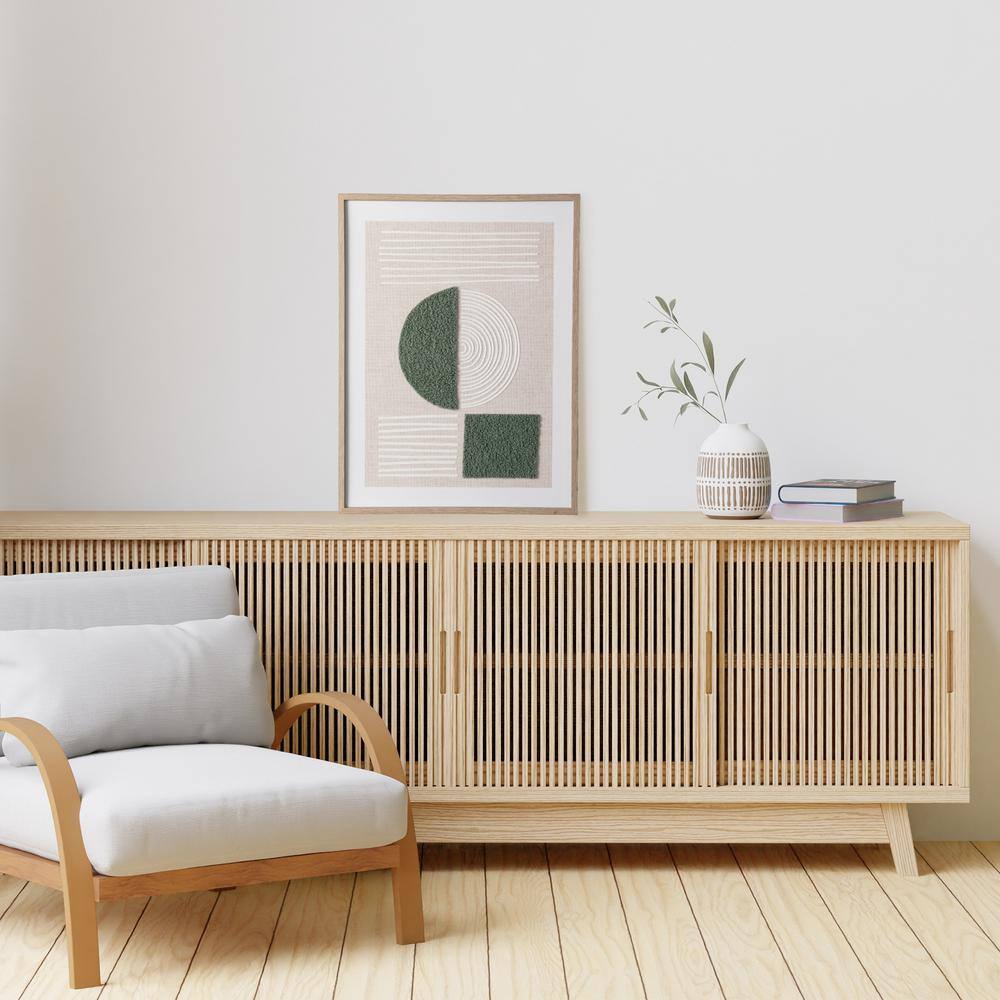 Modern Green and Beige Abstract Canvas Painting for Kids Nursery
