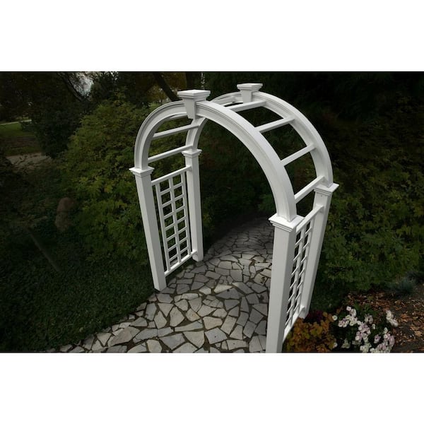 60"L x 30"W x 94"H Nantucket Deluxe Vinyl Arbor, White VA84240