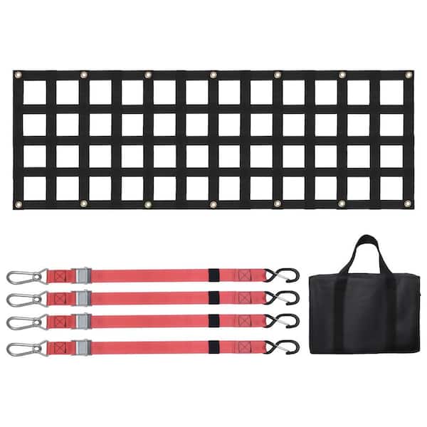 Tailgate Net, 54 in. x 18 in., Rope, Heavy Duty Cargo Net for Truck Bed with 4 Adjustable Telescopic Straps, Extendable