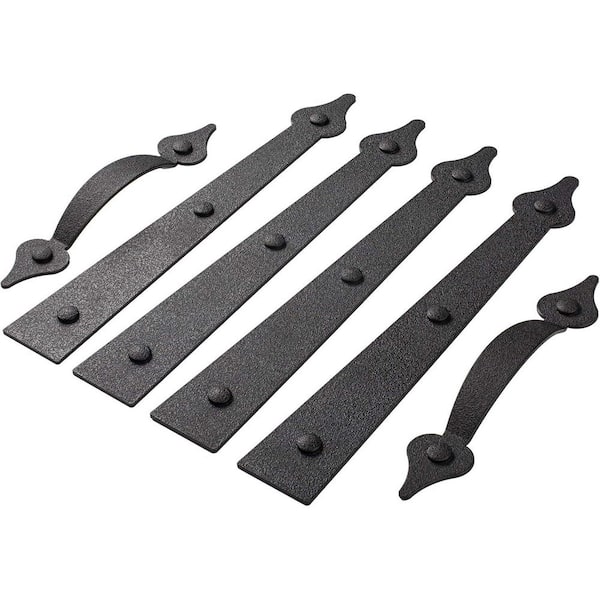 6 Piece Magnetic Garage Door Decorative Hardware Kit Black Faux Hinges Handles Easy Install Weather Resistant