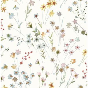 Heidi Yellow Watercolor Florals Paper Non-Pasted Matte Wallpaper