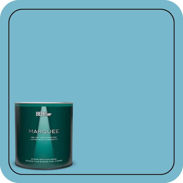 BEHR MARQUEE 1 qt. #M480-4 Below Zero One-Coat Hide Semi-Gloss Enamel Interior Paint & Primer