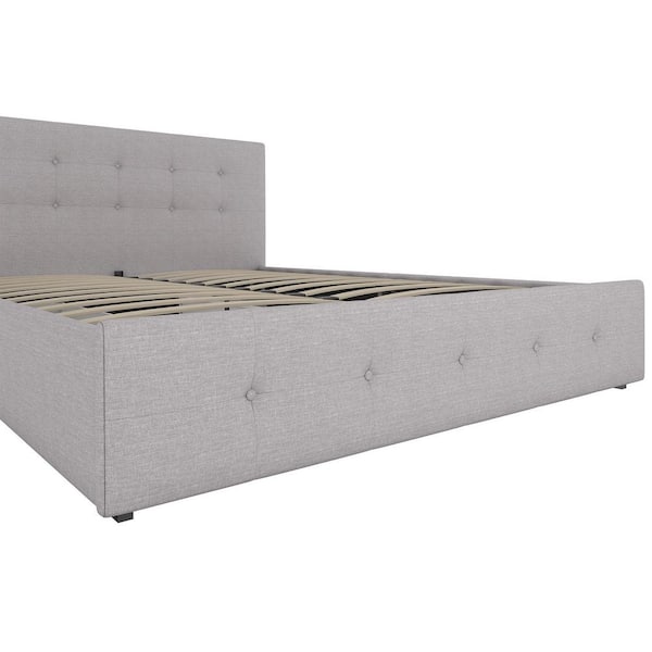 DHP Ryan Gray Linen Queen Upholstered Bed with Storage DE98930 - The Home  Depot