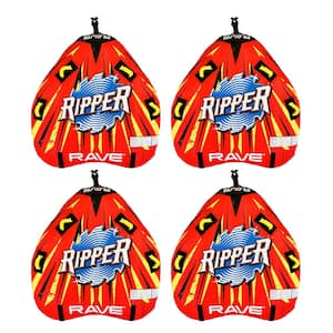 Ripper 2 Rider Nylon Inflatable Towable Boat Floats in Red (4-Pack)