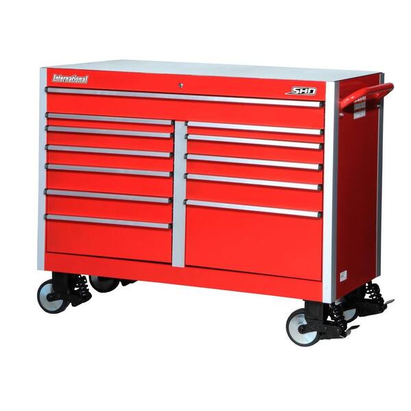 International SHD Series 54 in. 12-Drawer Cabinet, Red