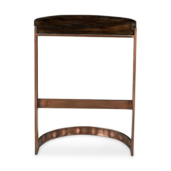 Case 26 in. Industrial Mango Wood Counter Stool with Iron Base, Brown