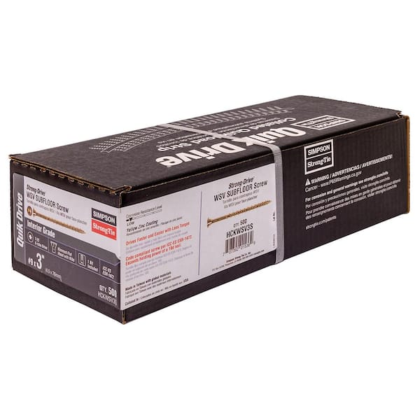 #9 x 3 in. T25 6-Lobe, Flat Head, Strong-Drive WSV Collated Subfloor Screw, Yellow Zinc (500-Pack)